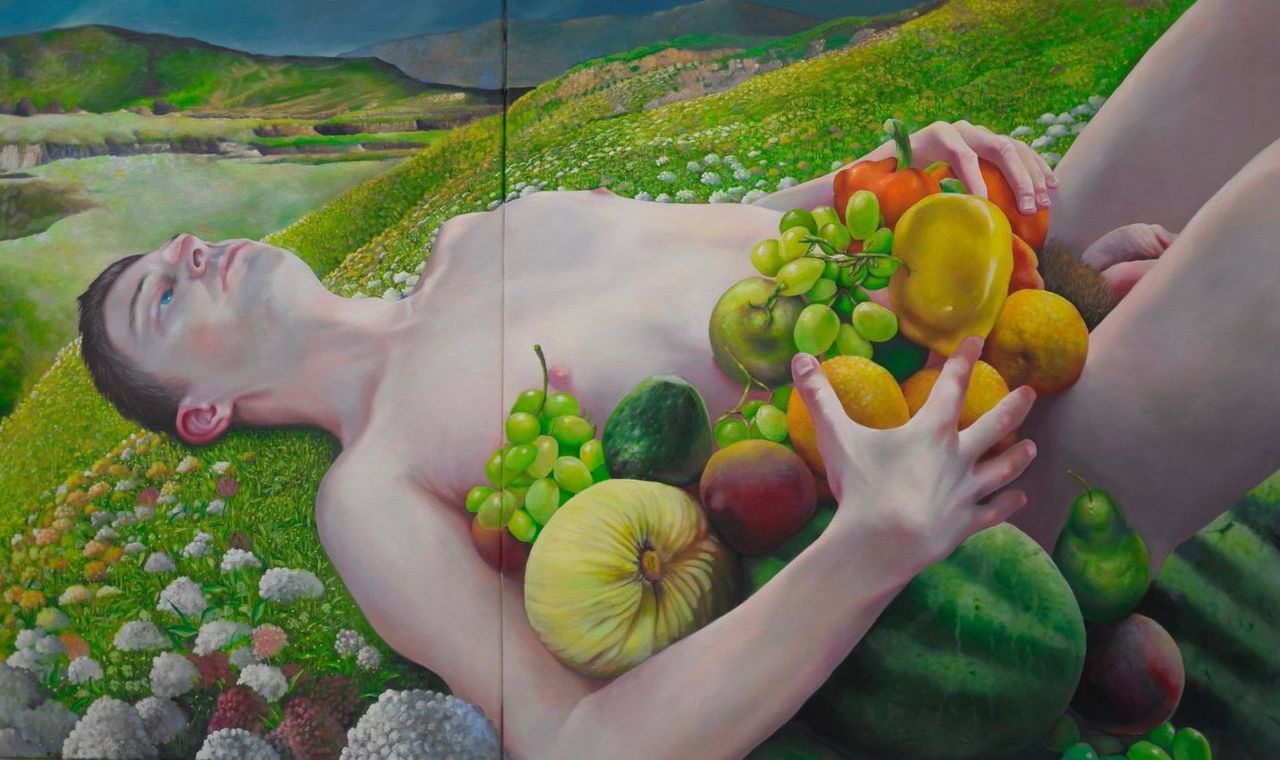 grundoonmgnx:  Les Satinover, Still Life at Hurricane Point, CA (diptych) , n.d.Oil