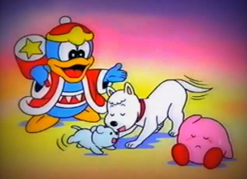 tkowl:  Kirby’s story from a rare educational video known as Mario Kirby Masterpiece, intended to teach Japanese children the basics of Kanji/Chinese. 