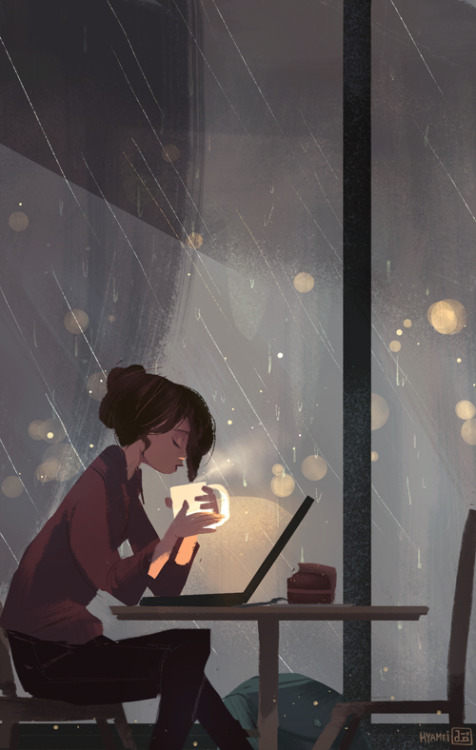 abbydraws:a cozy art for a stormy weather.