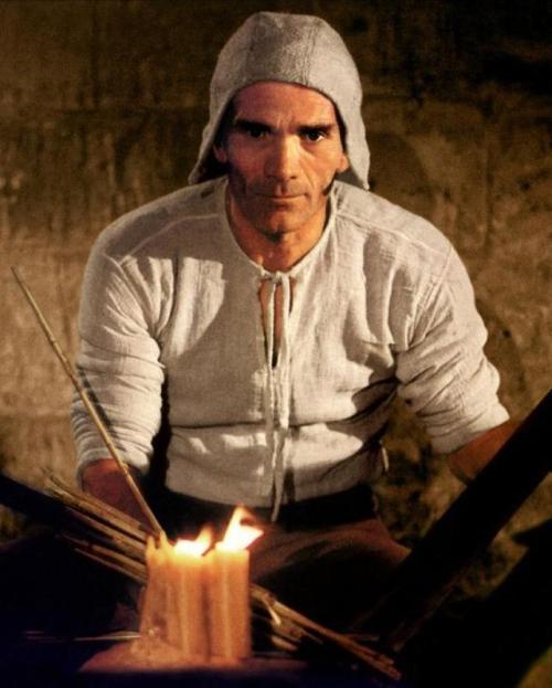 Pier Paolo Pasolini as Geoffrey Chaucer, in The Canterbury Tales (1972).