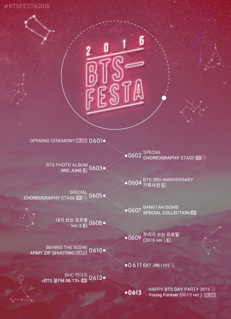 BTS FESTA SCHEDULES THROUGHOUT THE YEARS Wicked Me