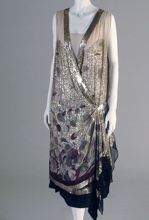 fripperiesandfobs:Lanvin evening dress ca. 1925From the Kent State University Museum Pinterest