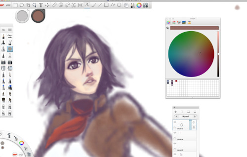 Mikasa WIP.  i’ll probably make it bigger or something. idk. This computer sucks.  it super slow on big canvases and yeah…