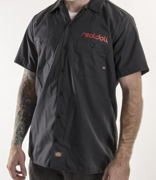 The New RealDoll Dickie’s work shirts are available on www.realdoll.com. Check em out!