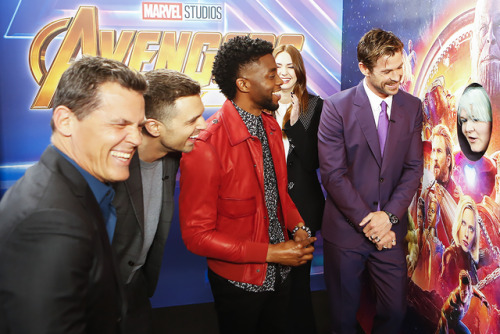 carpetdiem:Josh Brolin, Sebastian Stan, Karen Gillan, Chadwick Boseman and Chris Hemsworthattend the