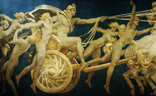 enchantedsleeper:Apollo in his chariot with the hours, John Singer Sargent