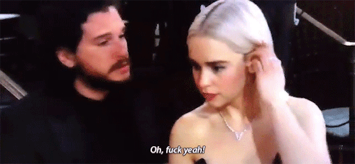 mhysaofdragons:  Kit Harington and Emilia Clarke at the 75th Golden Globe Awards 