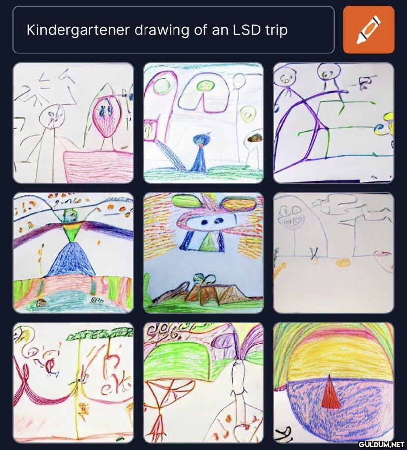 Kindergartener drawing of...