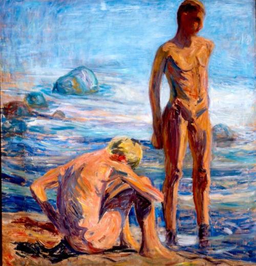 Zwimming Boys   -    Sigurd Swane, 1913Danish,1879-1973Oil on canvas, 144 x 138 cm