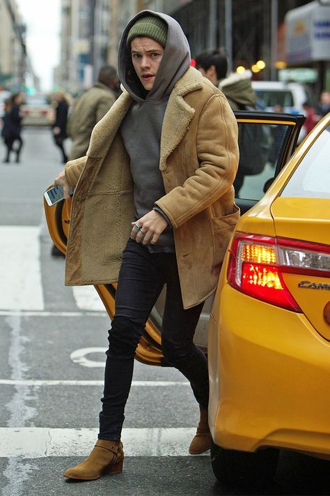 billy-george: Loving the coat paired with skinny jeans and Saint Laurent boots!