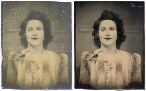 “before &amp; after”&hellip; a recent restoration of a photo of my grandmother, 