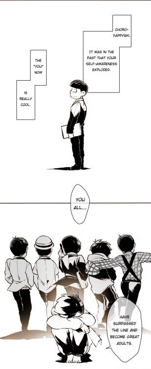 kidokon-kontsu: Tittle: Graduate, OsomatsuArtist: id=2130530 / @rusan23 (tumblr) Translation: @diago