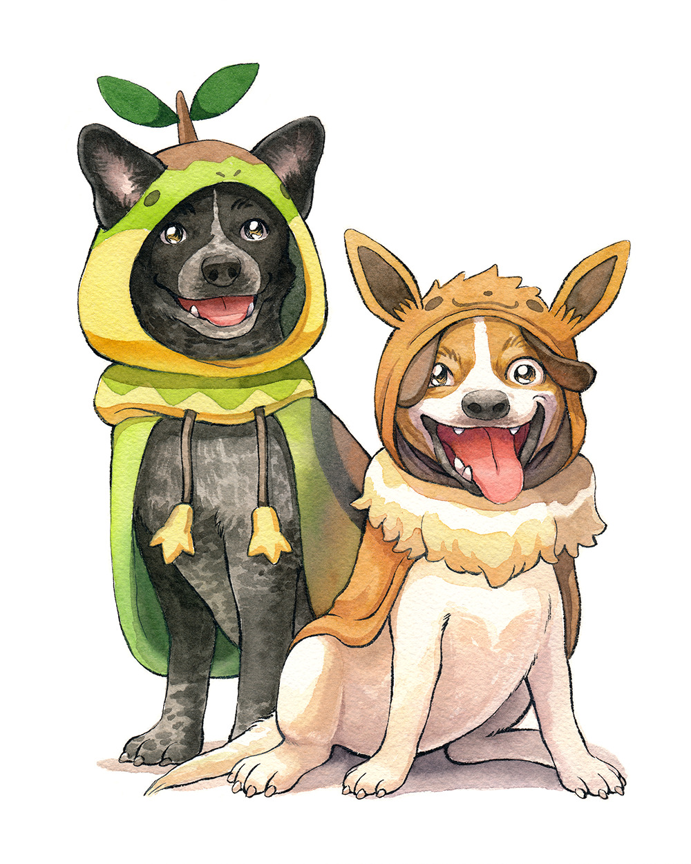 Poke pups Shaxx and Diego! This was a fun commission I did recently!