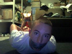 jamestmedak:  Tied up and left on webcam for me to ogle. I love it. 
