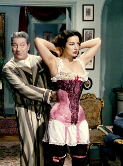 hollywoodlady:  Jean Gabin and   María Felix in French Cancan, 1954  