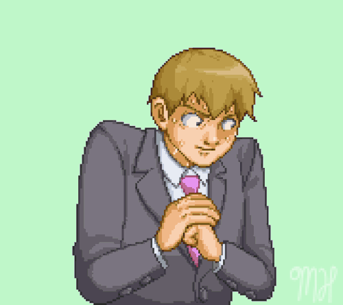 unicronpotato:an attempt at ace attorney style gba sprites of mr sweaty himself