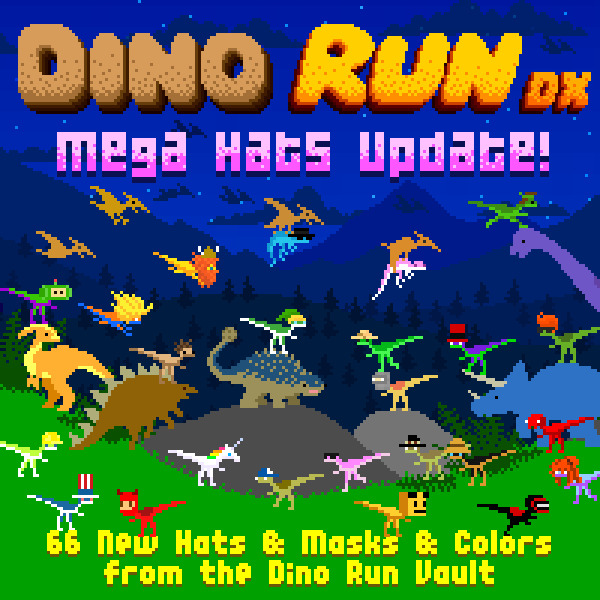 Pixeljam on X: Tons of new @adultswimgames hats in the update for Dino Run  DX (50% off this week) :  - All $ goes to sequel dev  -  / X