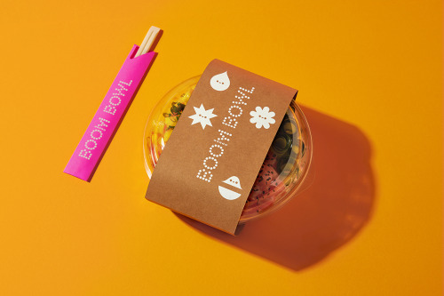 Poke bowl store identity by Anagrama