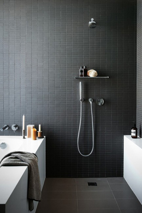 Porn photo justthedesign:  Modern Black Bathroom Design