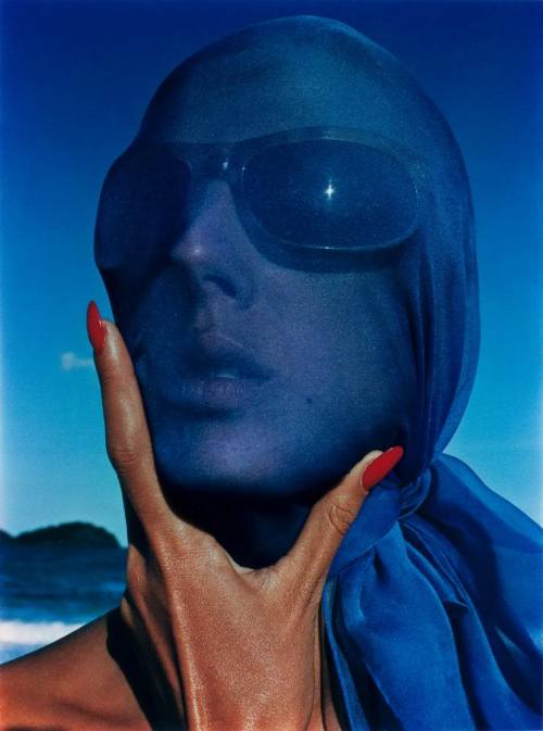 saloandseverine:Harper’s Bazaar 1963Tilly Tizzani with a Blue Scarf by Hiro Wakabayashi