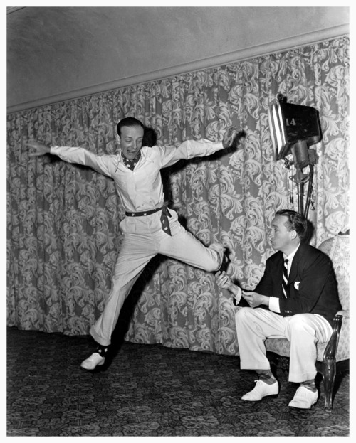 Fred Astaire and Bing Crosby on the set of “Blue Skies” (1946)