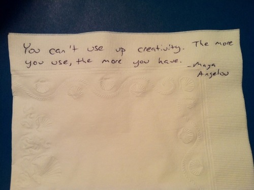  Napkin Notes by Garth Callaghan A 44-year-old father with terminal cancer writes 826 notes on napkins to pack with his daughter’s lunches for everyday she has class, through high school. 
