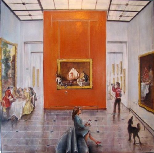 Interprétation salle Chardin au Louvre   -   Christian Eprinchard , 2010.French,b.1946-Oil on canvas