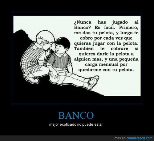 memator:BANCO - mejor explicado no puede estar http://ift.tt/1ghw24m http://ift.tt/18KC84t