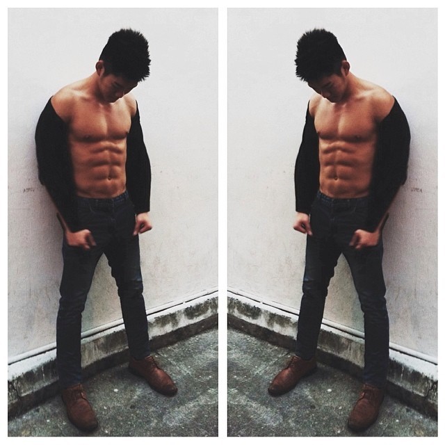 merlionboys:  Marcus Bay - Say hello to his bulging and well-defined 8-pecs! That