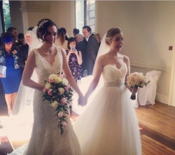 societyfucksusup:xx092813:LOOK HOW HAPPY THEY ARE TO FINALLY BE MARRIED! Congratulations to the beautiful brides, Rose and Rosie  OH MY GOD 