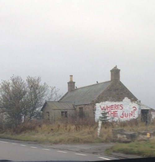 nakedmallrat:there’s this abandoned house on the road from peterhead into aberdeen that always has g