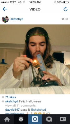 joints-n-jesus:  rllyfucked:  My friend Derek was jesus for Halloween and I just cracks me up how much these pics itook like fucking jesus smoking a bong 😂  I took dis selfie on halloween, had to hit the bong right before fighting dem who hate weed! 