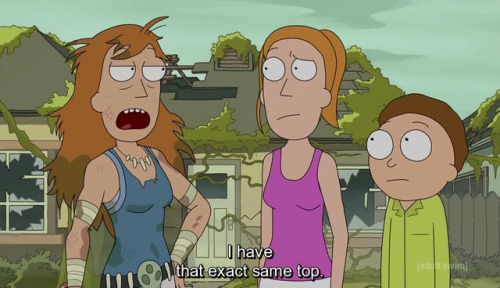 wolfnight2012:    #he didn’t even seem to really care ldksjfk#/I only came by for a quick I told you so/ #okay Morty (via @rick-s4nchez)This reminds me of a theory of mine, everyone mentions how orig!Summer was into being popular and typical teenage