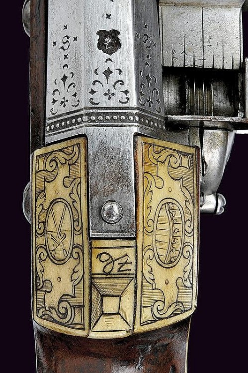 An ornate set of wheellock pistols belonging to an Officer of the Guard of King Christian II of Saxo