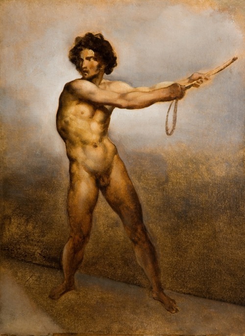 Etude d'un homme nu = Study of a Male NudeThéodore Géricault (French; 1791–1824)1816–18Oil on paperT
