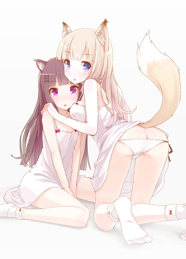 daryumasta:This is what us, the anime lovers, live for. Cute Fox and Cat Girls.*nosebleeds