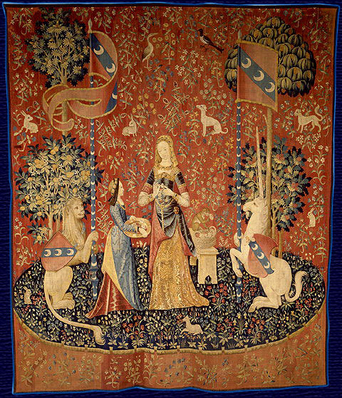 theladyintweed:  The Lady and the Unicorn Tapestries, circa 1500, drawn in paris