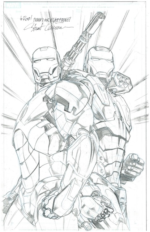 brianmichaelbendis:   Stuart Immonen artwork was used for the limited edition litho which was included with the AC/DC Iron Man 2 CD exclusive pack.