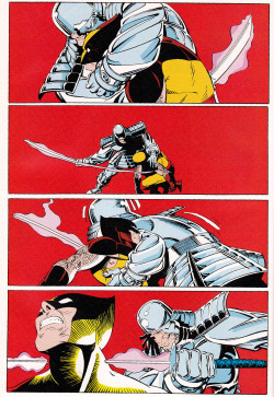 thecomicsvault:  Wolverine vs Silver Samurai From Uncanny X-Men #173 (1983)Art by Paul Smith, Story by Chris Claremont 