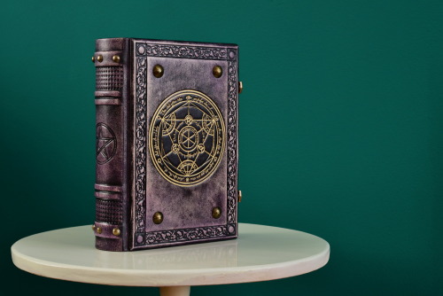 Alchemy leather journal in aged purple leather…