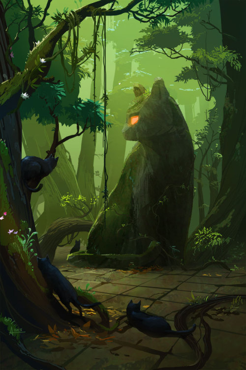 awesomedigitalart:  Commission / Cats by ani-r