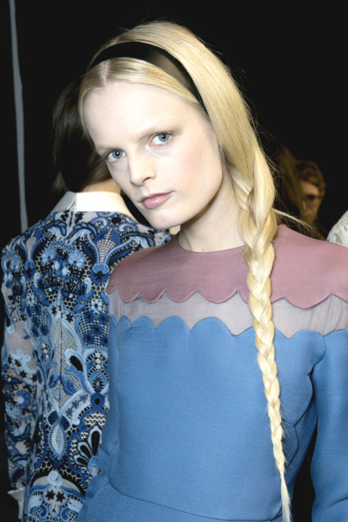 Hanne Gaby Odiele backstage Valentino fall/winter 2013