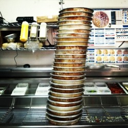 This is my master piece my leaning tower of pizza &gt;:) hahaha