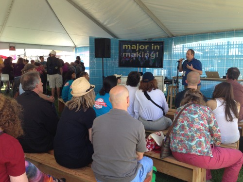 Dr. Lande gives a talk on “Majoring in Making” on the Education stage at Maker Faire Bay Area 2013.