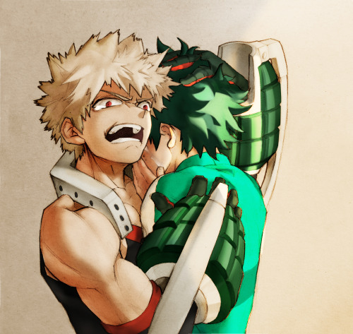 fangdawan: [Pencil + Photoshop]Meanwhile in another parallel universe, an overprotective Kacchan is 