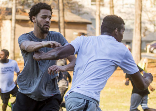 teamcole:More photos of J. Cole playing football at LSU today
