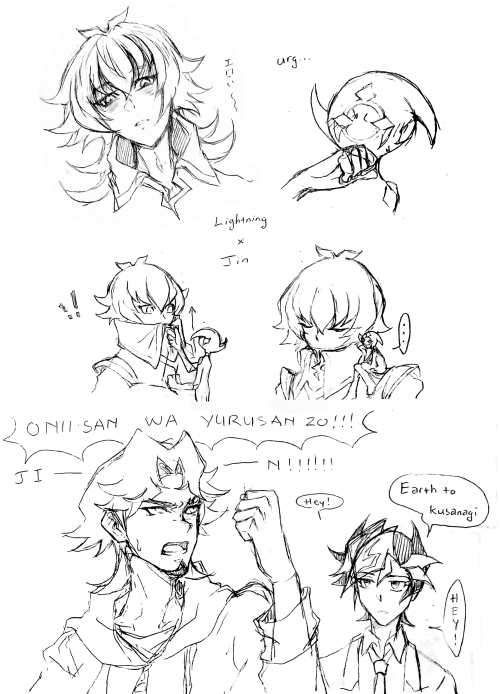 krisakr: YGO sketchbook art dumps pt.6 - VRAINS Lightning x Jin Dischargeshipping (?), the boys from