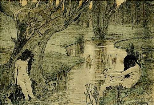 mermaidenkay: Le bain des nymphes (The nymph’s bath) ~ 1897 ~ lithographic print from L'E