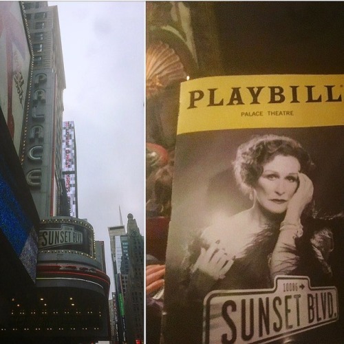 sethwp1:Finally seeing @glenncloseofficial in @sunsetblvdmusical today!! #playbill #palacetheatre #glennclosebutnocigar #glennclose #sunsetboulevard #broadway #musical #theatre  (at Palace Theatre (New York City))