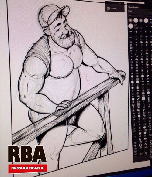 Process drawing in Photoshop.  #bara #russianbaera #bear #gay #instagay #gayart #gaylove #lovewins #